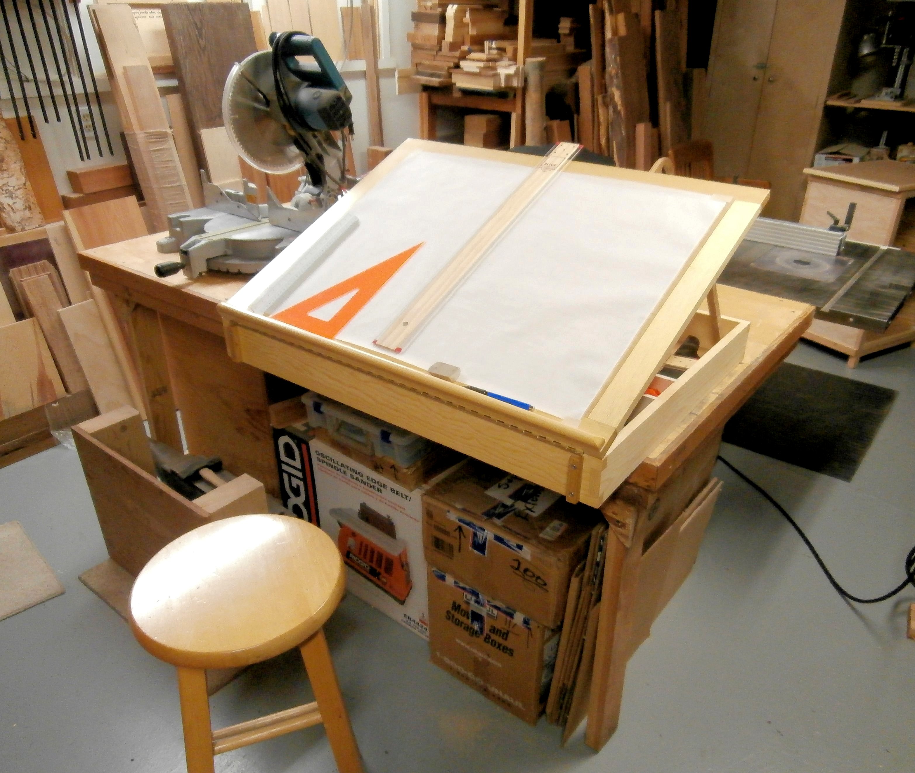 Drafting Table And Storage Box Max Vollmer